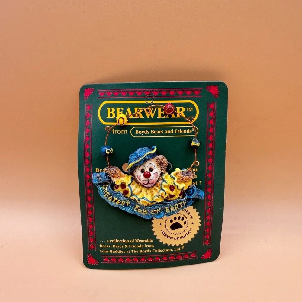 Boyds Bears Bearwear Greatest FOB On Earth Clown Brooch Pin 02001-11 Vintage